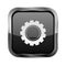 Settings button. Black glass 3d icon