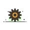 Settings, Cog, Gear, Production, System, Wheel, Work  Business Flat Line Filled Icon Vector Banner Template