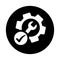 Settings, configuration, setting icon. Black vector design