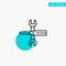 Settings, Controls, Screwdriver, Spanner, Tools, Wrench turquoise highlight circle point Vector icon