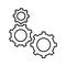 Settings Gears Flat Icon. Line, outline design