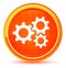 Settings gears icon natural orange round button