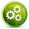 Settings gears icon spring bright natural green round button illustration