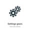 Settings gears vector icon on white background. Flat vector settings gears icon symbol sign from modern tools and utensils