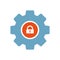 Settings icon, Tools and utensils icon with padlock sign. Settings icon and security, protection, privacy symbol