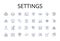 Settings line icons collection. Atmosphere, Configuration, Conditions, Contextualization, Customization, Environment