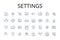 Settings line icons collection. Atmosphere, Configuration, Conditions, Contextualization, Customization, Environment