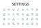 Settings line icons collection. Atmosphere, Configuration, Conditions, Contextualization, Customization, Environment