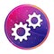 Settings process icon creative trendy colorful round button illustration