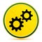 Settings process icon lemon lime yellow round button illustration