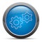 Settings process icon premium blue round button vector illustration