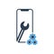 Settings on smartphone screen. Phone fix repair icon logo vector