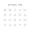 Settings thin icon set