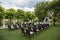 Settings for a wedding in garden