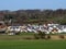 The settlement of Unterlunkhofen next to the natural protection zone Aargau Reuss river plain Naturschutzzone Aargauische Auen in