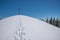 Setzberg summit with mountain cross, bavarian alps in winter