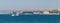 Sevastopol bay coastal view. Wide panoramic photo