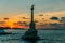 Sevastopol city symbol at sunset - Monument to the Sunken Ships, Famous Sevastopol historic statue memorial