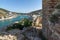 Sevastopol, Crimea - July 3. 2019. View of the Balaklava Bay from the Genoese fortress Chembalo