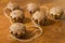 Seven bicolor muffins