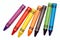 Seven bright colored vax crayons