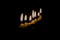 Seven candles in menorah