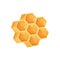 Seven cells of honeycomb full of honey. Vector illustration on white background.