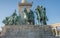 Seven chieftains of the Magyars Sculptures at Millennium Monument at Heroes Square - Budapest, Hungary