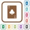 Seven of clubs card simple icons