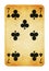 Seven of Clubs Vintage playing card isolated on white
