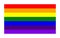 A seven colour rainbow flag