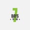 Seven days to go. There are no days left to go badge. 7 vector typography design