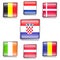 Seven European Countries Flags Made as Web Buttons