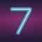 Seven font number neon