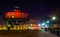 Seven Foot Knoll Lighthouse at night, in the Inner Harbor, Baltimore, Maryland.