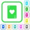 Seven of hearts card vivid colored flat icons