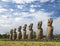 Seven moais of Easter Island