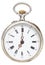 Seven o\'clock on the dial of retro pocket watch