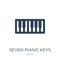 seven piano keys icon in trendy design style. seven piano keys icon isolated on white background. seven piano keys vector icon