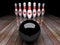 Seven-pin bowling 3D rendering