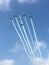 Seven Planes In Arrow Formation With White Smocks Wallpaper