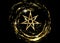 Seven point star or septagram, known as heptagram. Gold Elven or Fairy Star, magical or wiccan witchcraft heptagram symbol. Golden