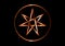 Seven point star or septagram, known as heptagram. Metal bronze Elven or Fairy Star, magical or wiccan witchcraft heptagram symbol