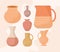 seven pottery jars