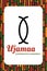 Seven principles of Kwanzaa card. Symbol Ujamaa means cooperative economics. Fourth day of Kwanzaa. African heritage