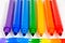 Seven rainbow felt pens