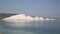 Seven Sisters chalk cliffs East Sussex England pan view