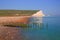 Seven Sisters chalk cliffs East Sussex uk from Cuckmere haven beach
