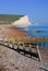 Seven Sisters chalk cliffs East Sussex uk from Cuckmere haven beach