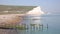 Seven Sisters chalk cliffs East Sussex viewed from Cuckmere haven beach